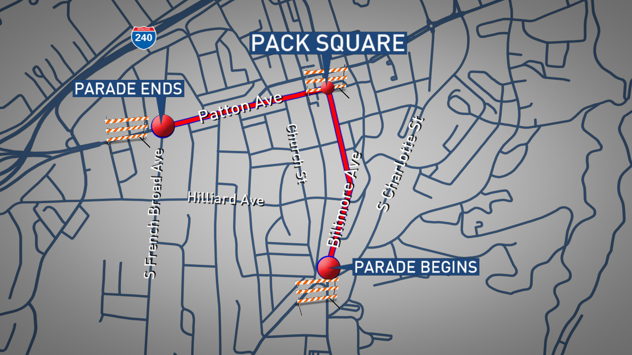 Street closures, bus route changes for Asheville Holiday Parade WLOS