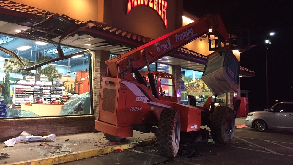 Angry teenage hijacks forklift, crashes into St. gas station KUTV