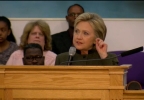 Former Secretary of State and Democratic presidential candidate Hillary Clinton addressed a packed crowd at House of Prayer Missionary Baptist Church. (Photo: Malik Ali / WEYI) HillaryinFlint4.jpg